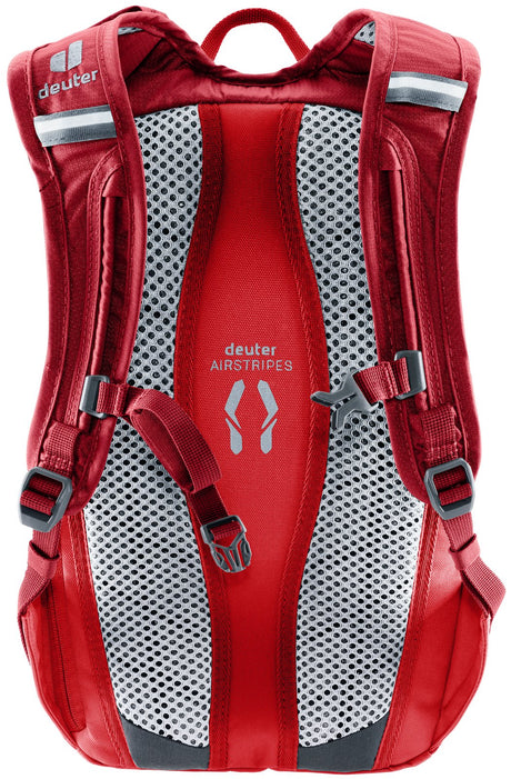 Back of the Deuter Junior Bike showing the Airstripes padding and reflective strap details