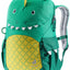 Deuter Kikki kids' backpack in Fern Alpinegreen, a green dragon with yellow scales, front view
