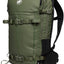 Mammut Nirvana 22 ski backpack in Marsh-Black, front three-quarter view