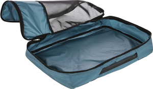 Deuter Mesh Zip Pack 5 unzipped all the way round with the mesh lid folded back, empty