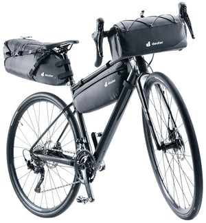 Deuter Mondego FB 4 on a gravel bike with Deuter saddle and handlebar bags, sold separately