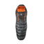 Nemo Disco Endless Promise down sleeping bag in grey with orange hood lining, front view