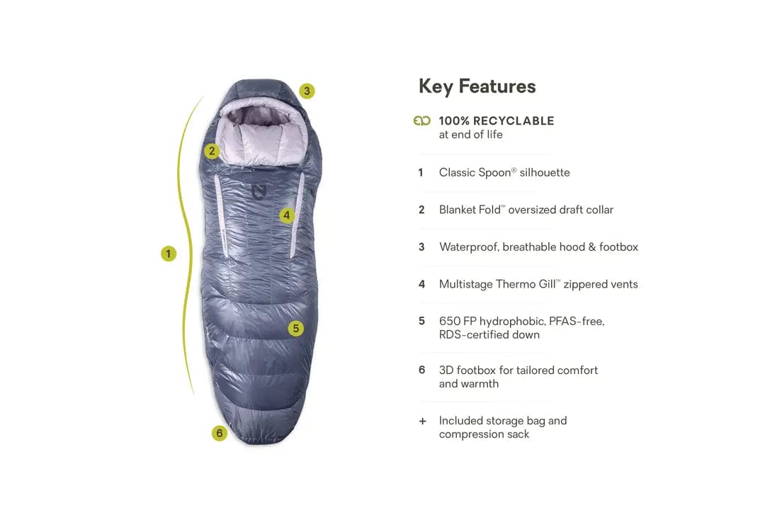 Nemo Sleeping Bag Regular Disco (30°F / -1°C) Endless Promise Womens Sleeping Bag 10443111383RH