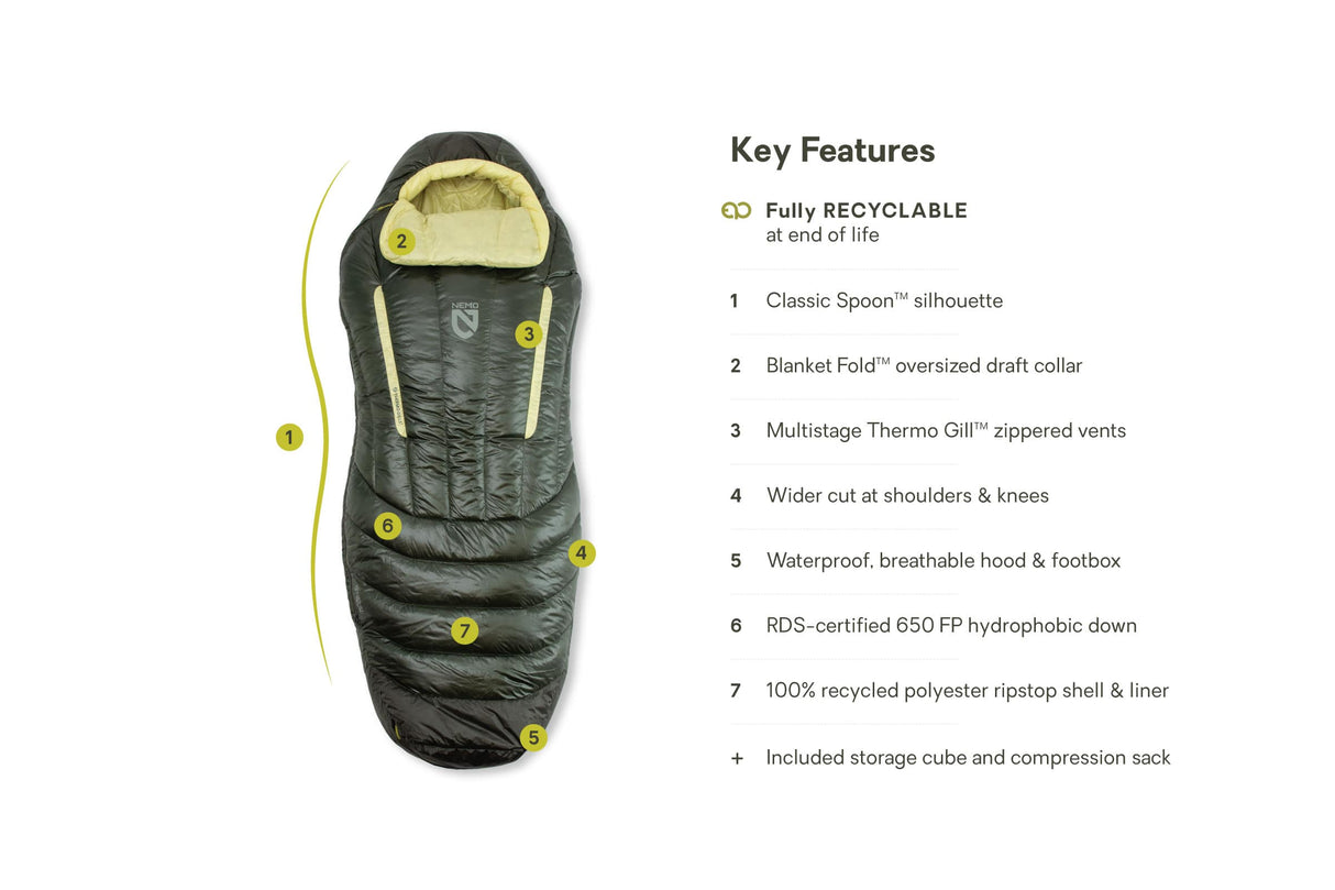 Nemo Sleeping Bag Regular Wide / Boreal Disco (15°F / -9°C) Womens Sleeping Bag 10500212139NS