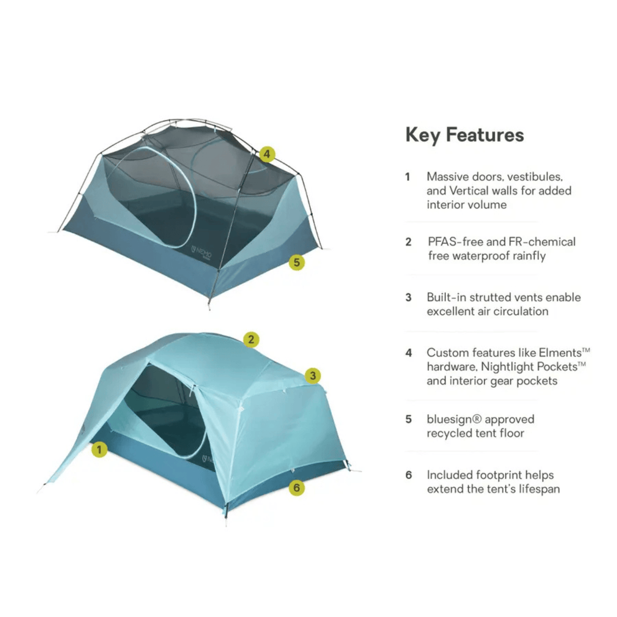 Nemo Tent Aurora Backpacking Tent & Footprint