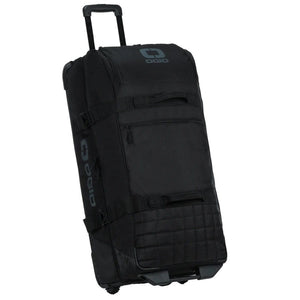 OGIO Trucker Gear Bag in Black, three-quarter view with quilted lower panel