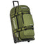 OGIO Rig 9800 wheeled gear bag in Green, front three-quarter view with handle extended
