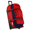 OGIO Rig 9800 wheeled gear bag in Navy Blue/Red, front three-quarter view with handle extended