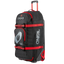 OGIO Rig 9800 wheeled gear bag in ONEAL Black/Red, front three-quarter view with handle extended