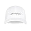 Orca Foldable Cap in white, front view with dark Orca logo