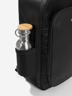 Side pocket of the Orca Casual Backpack holding a steel drink bottle