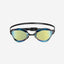 Front view of the Gold Mirror Orca Killa Performance goggles with iridescent lenses