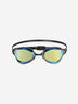 Front view of the Gold Mirror Orca Killa Performance goggles with iridescent lenses