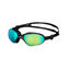 Orca Killa Comfort swimming goggles in Mirror Black with green-gold mirror lenses, angled view