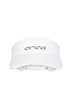 Orca Unisex Visor in white, front view with grey Orca logo