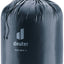 Deuter Pack Sack 18 black drawcord stuff sack, closed and full