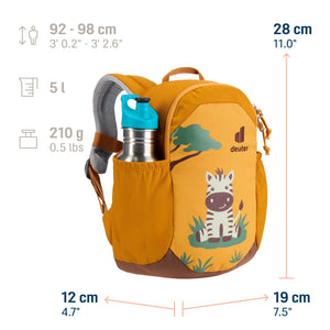 Deuter Pico size guide: 28 x 19 x 12 cm, 5 litres, for children 92-98 cm tall