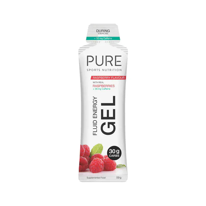 Puresport Energy Gel Single (50g) / Raspberry Caffeine 50g Fluid Energy Gel 50EGR
