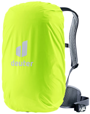 Deuter Race 16 with its neon yellow rain cover fitted