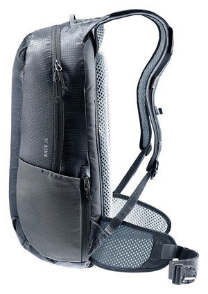 Deuter Race 16 side view showing the slim profile and hip fin