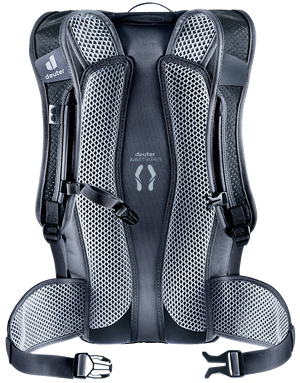 Back of the Deuter Race 16 showing Airstripes padding, mesh straps and mesh hip fins