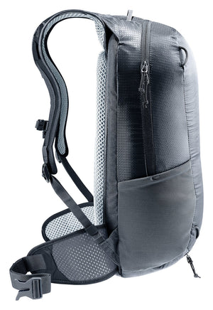 Deuter Race 16 in Black, side profile with stretch side pocket