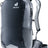 Deuter Race 16 cycling backpack in Black, front three-quarter view with reflective patch