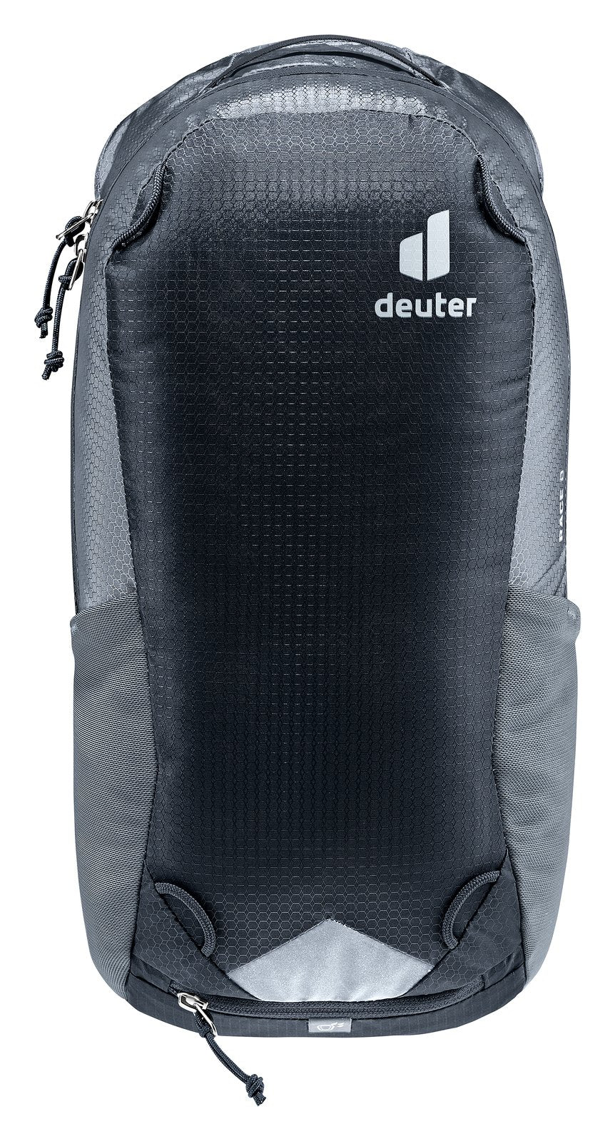 Deuter Race 8 in Black, straight-on front view