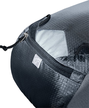 Close-up of the Deuter Race 8 zip and reflective detail