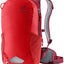 Deuter Race 8 in Cherry Masala, bright red bike pack with darker red harness