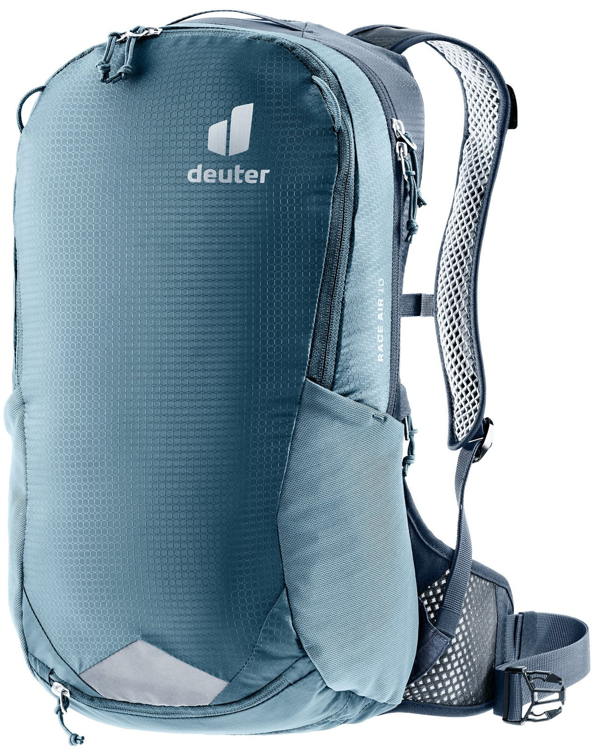 Deuter Race Air 10 in Atlantic Ink, slate blue bike pack, front view