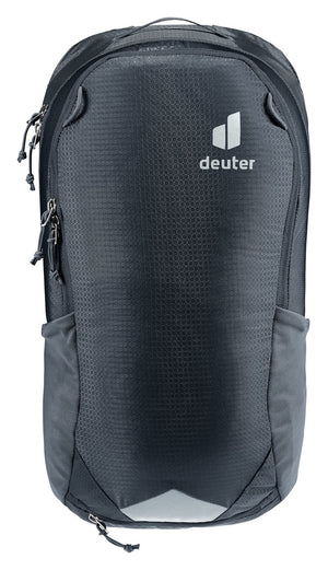 Deuter Race Air 10 in Black, straight-on front view with reflective patch