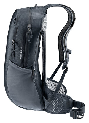 Deuter Race Air 10 side view with stretch side pocket and reflective logo