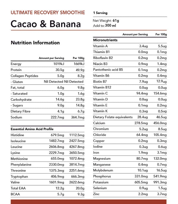 Radix Protein Powder Ultimate Recovery Smoothie