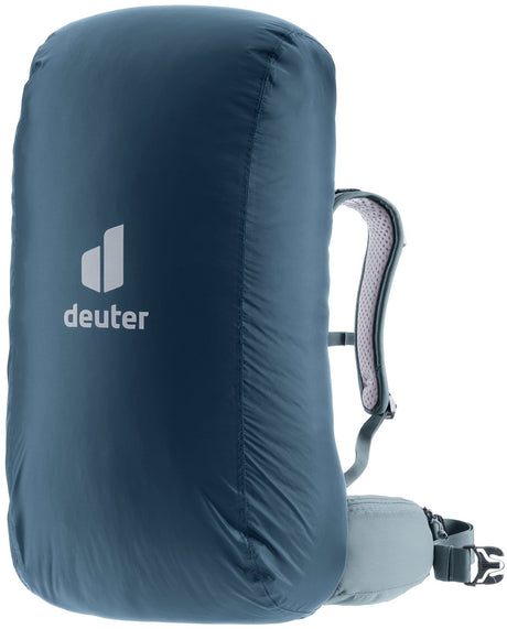 Deuter Raincover I in Ara navy fitted over a daypack
