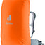Deuter Raincover I in Koi orange fitted over a daypack
