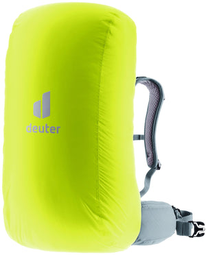 Deuter Raincover I in Neon yellow fitted over a daypack