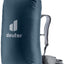 Deuter Raincover II in Ara, dark blue-grey rain cover fitted over a hiking backpack
