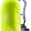 Deuter Raincover Mini in Neon high-visibility yellow fitted over a small day pack