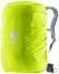 Deuter Raincover Square in Neon high-visibility yellow fitted over a daypack