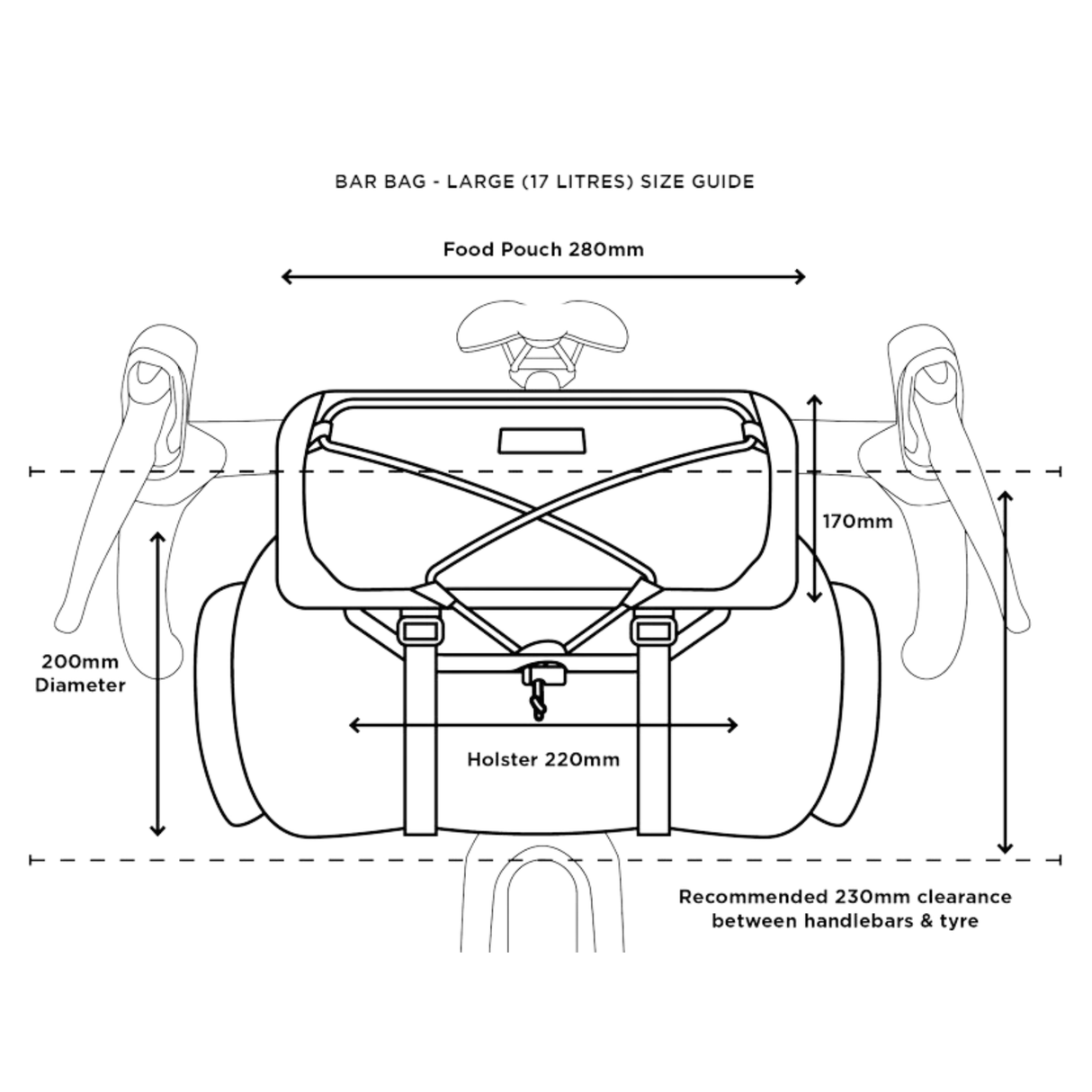 Restrap Bicycle Barbag Bikepacking Barbag + Food Pouch + Dry Bag