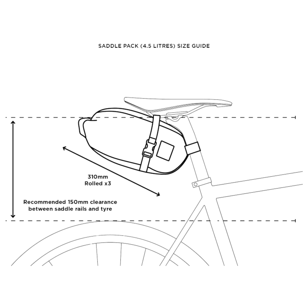 Restrap Saddle Pack Small / 4 L / Black Bikepacking Saddle Pack RES-SB3-SML-BLK