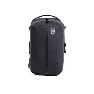 Nemo Vantage backpack in Black with grey top panel and side straps, front view