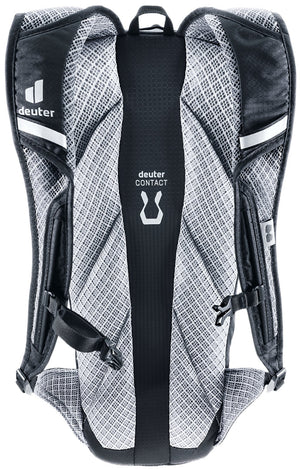 Back of the Deuter Road One showing the Contact stripe pads and mesh shoulder straps