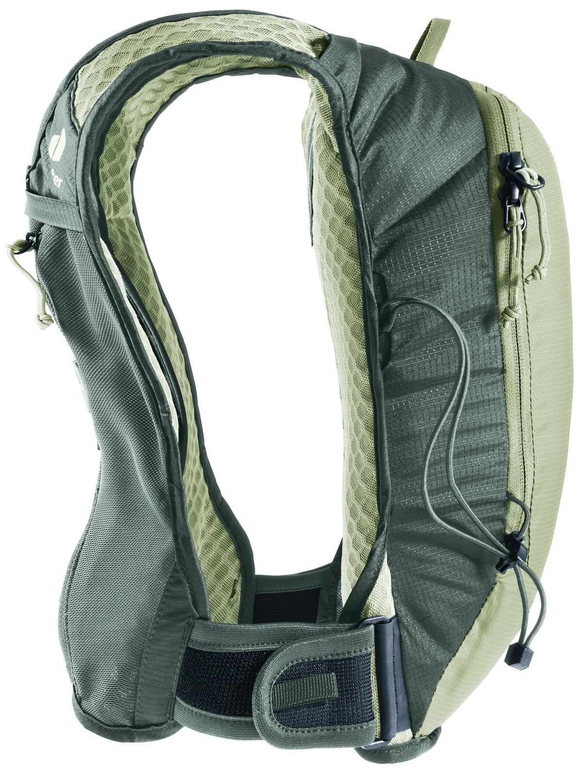 Side profile of the Deuter Rogla 5 showing the slim body and ribcage strap