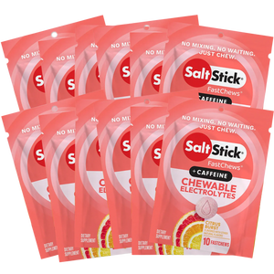 SaltStick Electrolyte Tablets 12 Pack / Citrus Burst w/ Caffeine Fastchews Chewable Electrolyte Tablets SS-12-C03-2010-12