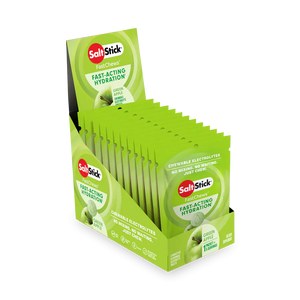 SaltStick Electrolyte Tablets 12 Pack / Green Apple Fastchews Chewable Electrolyte Tablets 12-03-9010-12