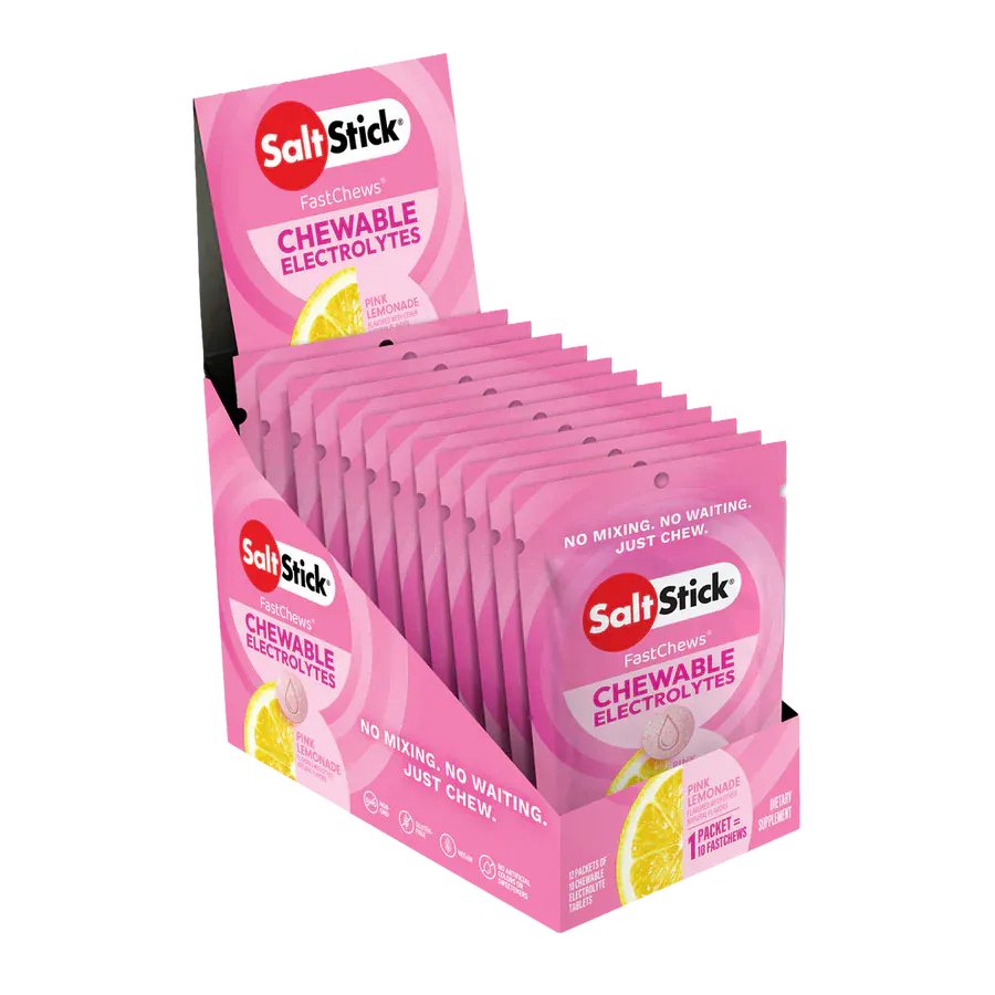 SaltStick Electrolyte Tablets 12 Pack / Pink Lemonade Fastchews Chewable Electrolyte Tablets SS-12-A010-12