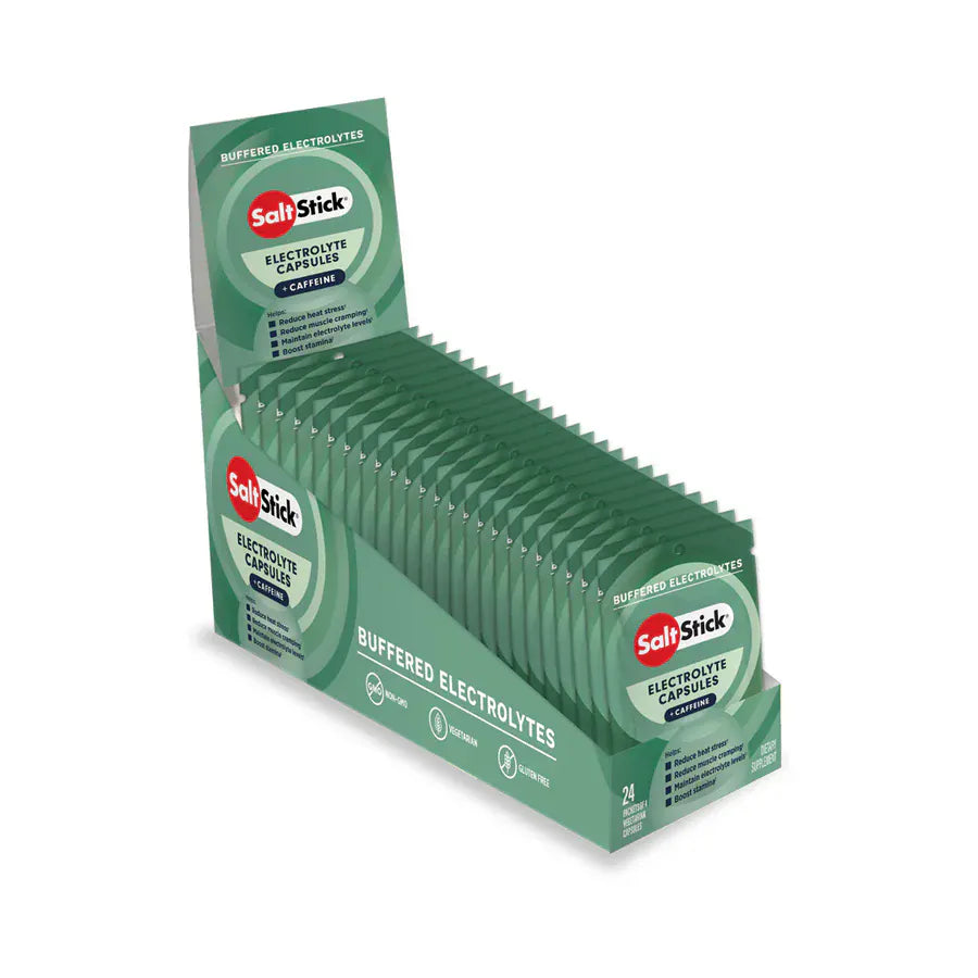 SaltStick Electrolyte Tablets 12 Pack Race Ready Caps Plus (Caffeine) 24-02-0096-12