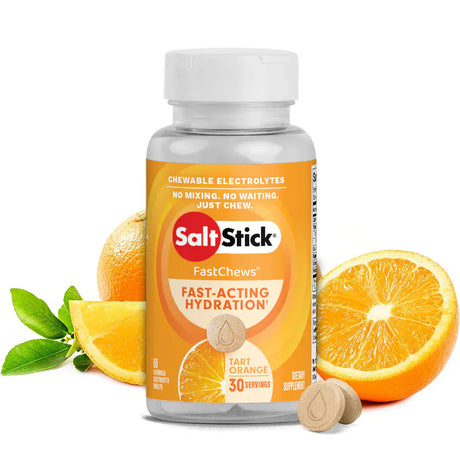 SaltStick Electrolyte Tablets Bottle (60 tabs) / Orange Fastchews Chewable Electrolyte Tablets 03-1060